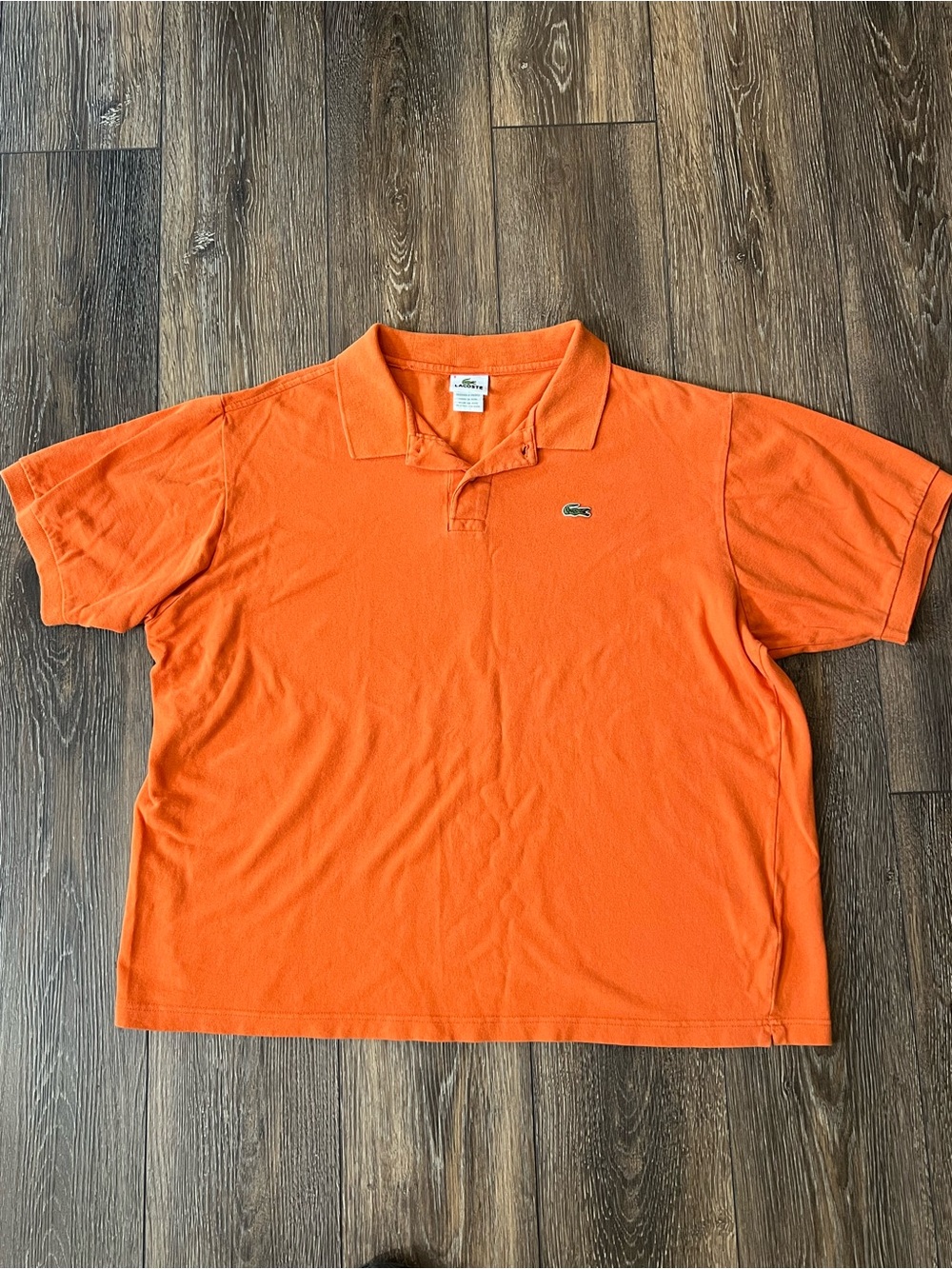 Lacoste Men's Size 8 Bright Orange Polo with Crocodile Logo
